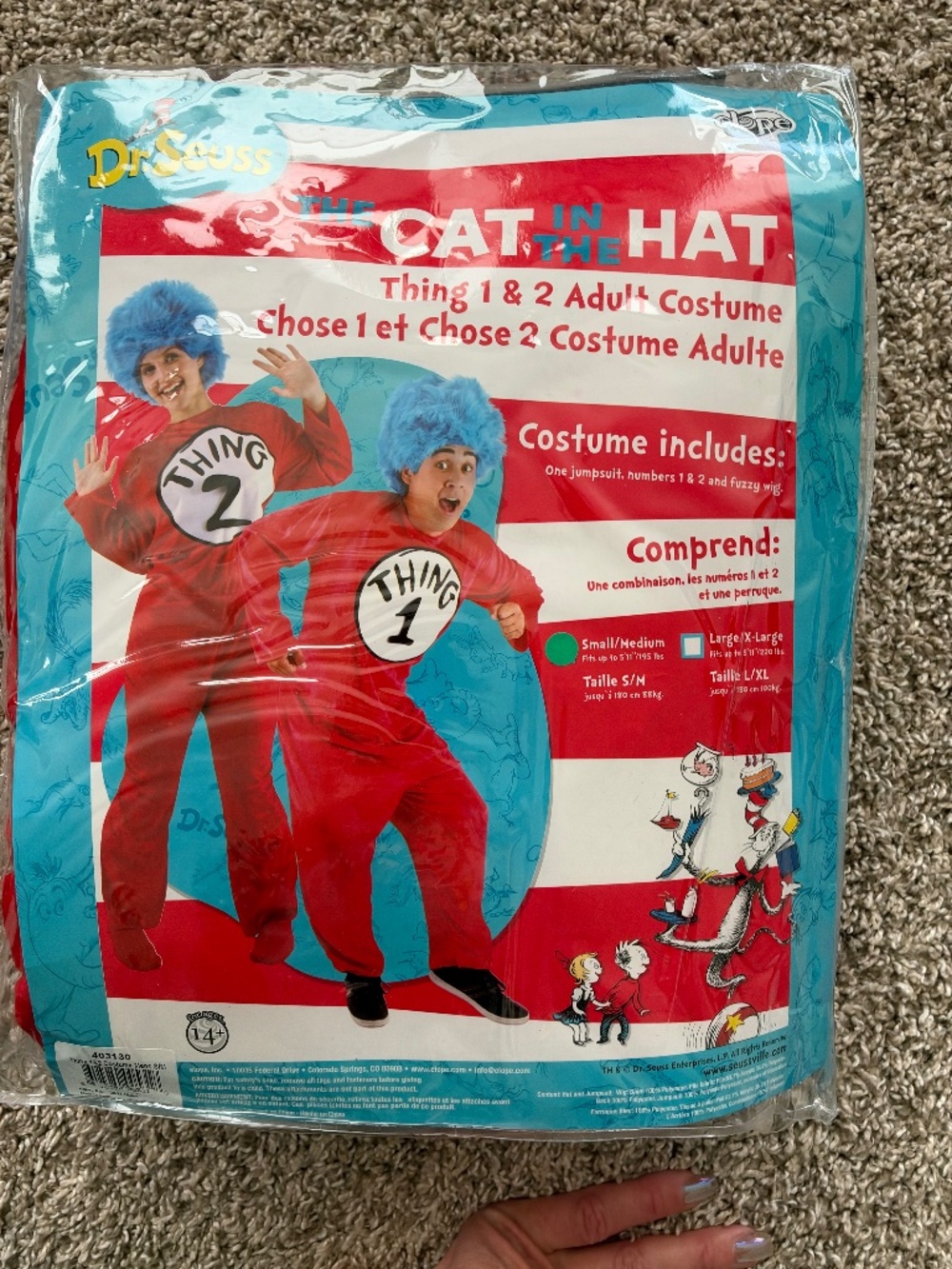 Unisex Thing 1 (or 2) Cat in the Hat costume